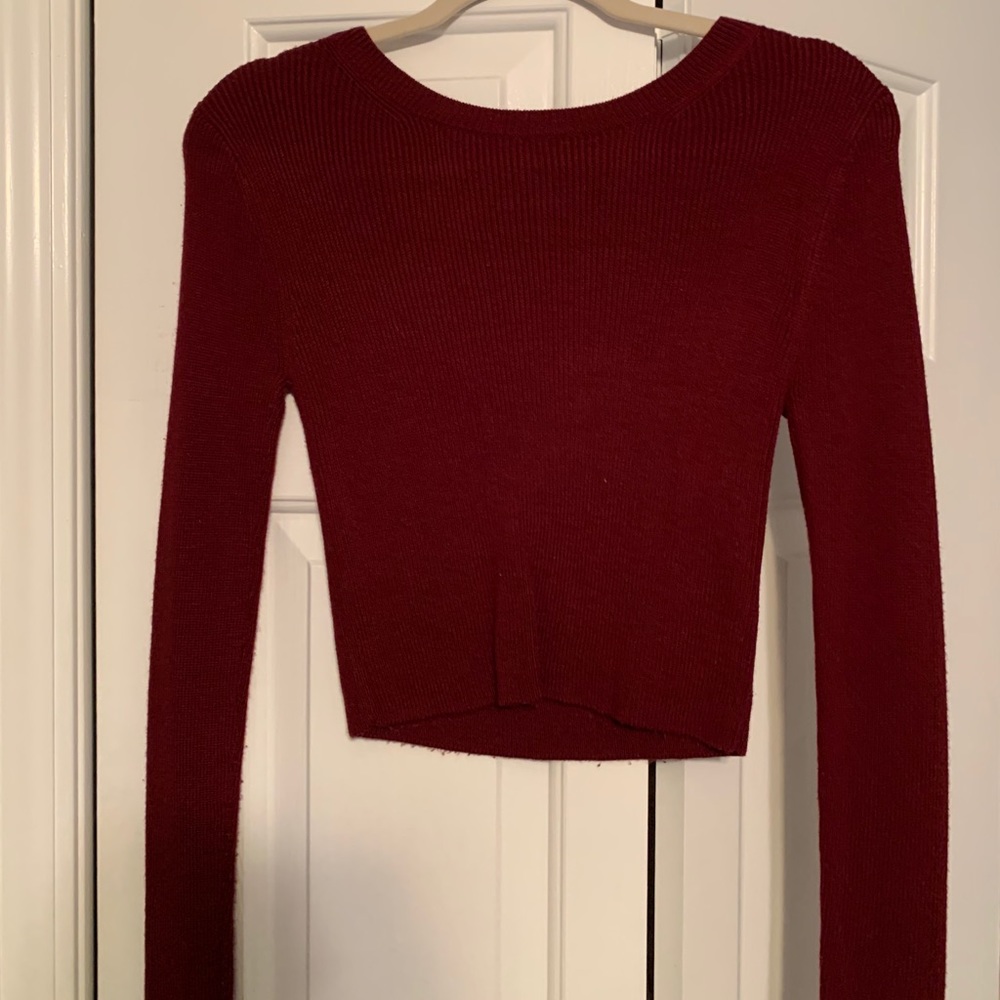 Forever 21 maroon crop top sweater
